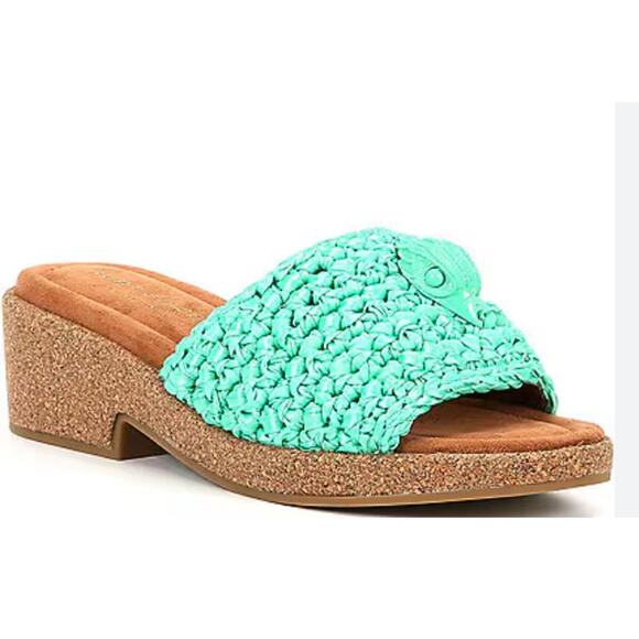 Kurt Geiger Shoes - Kurt Geiger Eagle Crochet Cork Mule Sandal | Sz 39 (8.5 US) Green NEW